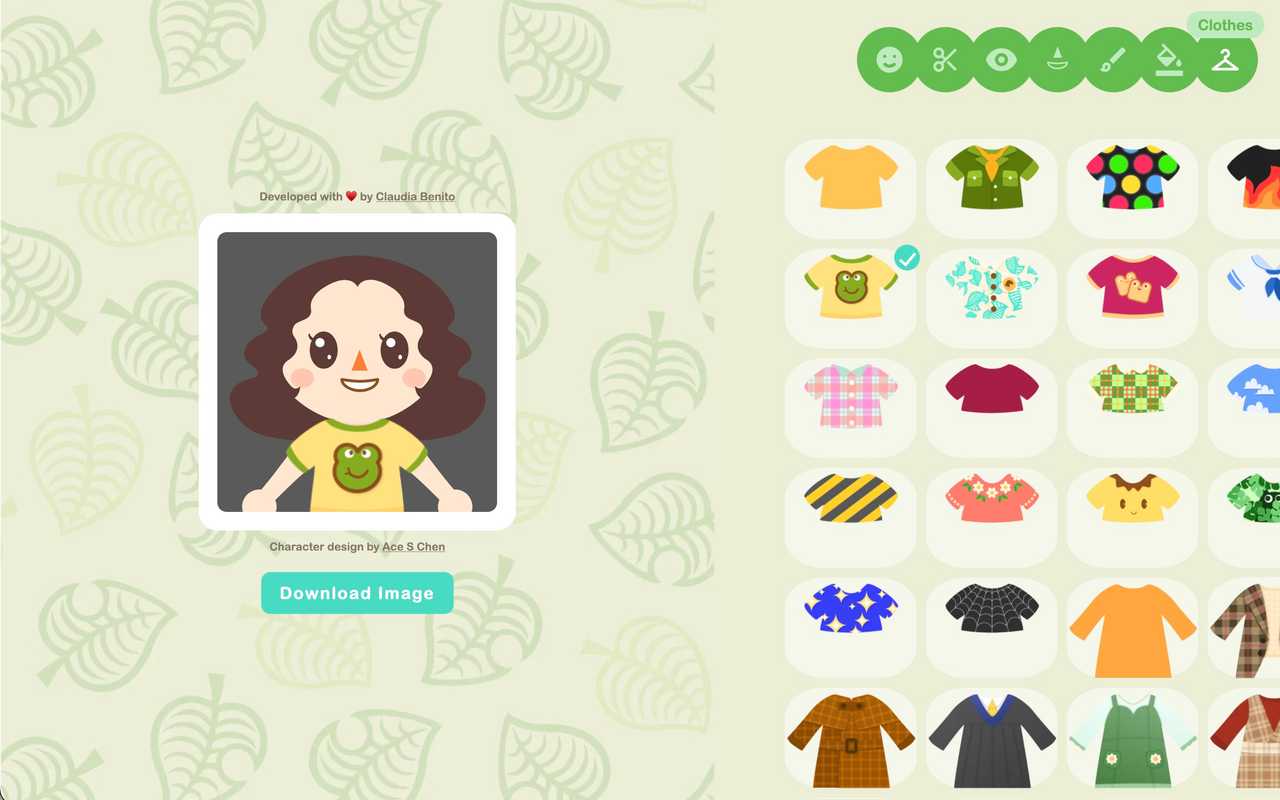Screenshot of AC: Character Maker project.
