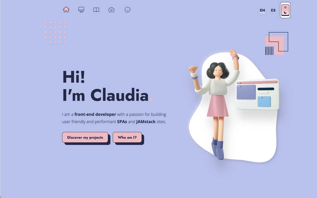 Screenshot of My old portfolio project.